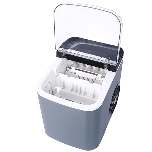 Ice Maker Countertop - Portable Ice Machine Self-Cleaning Ice Makers with Basket and Scoop | 9 Cubes in 6 Mins 26lbs Ice/Day, Nugget Ice Maker for Home Kitchen Camping Party