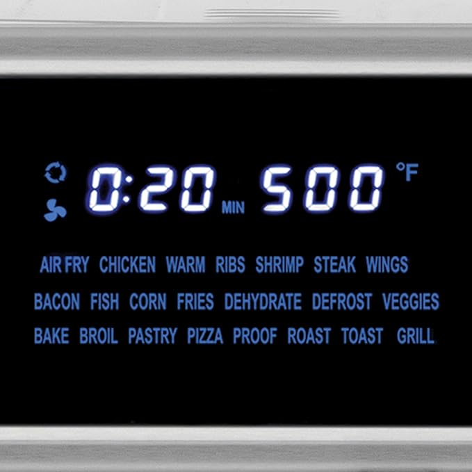 Kalorik Air Fryer Oven Grill MAXX Series 26-Quart with Smokeless Sear Technology Digital Controls Easy-View Door and 22 Smart Cooking Presets, Includes Cooking Accessories, 1700-Watts, Stainless Steel