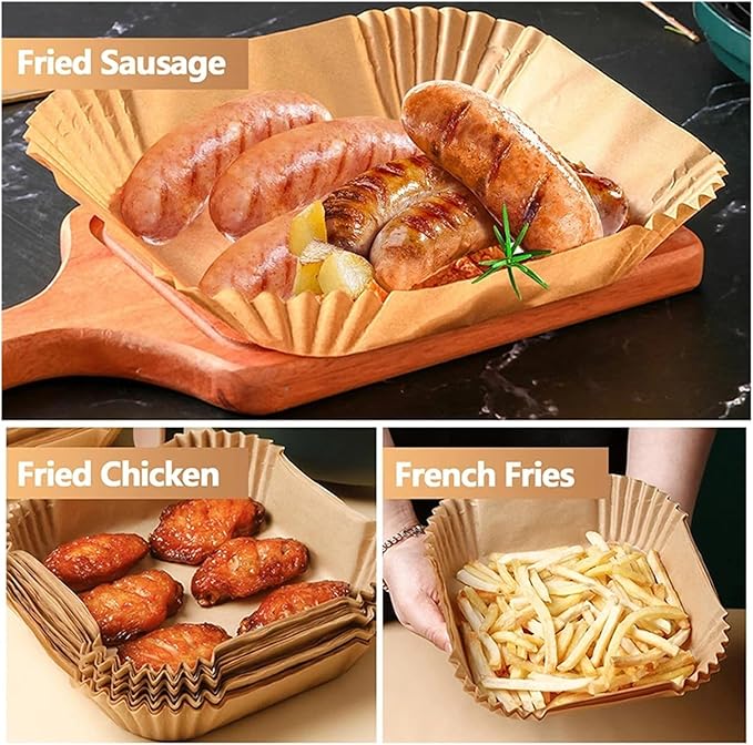 Large Air Fryer Disposable Paper Liners Nonstick 23cm Oven Airfryer Parchment Baking Paper ，Compatible For Ninja，Compatible For COSORI ，Grill Cooking Basket(23cm round,300 Pcs)