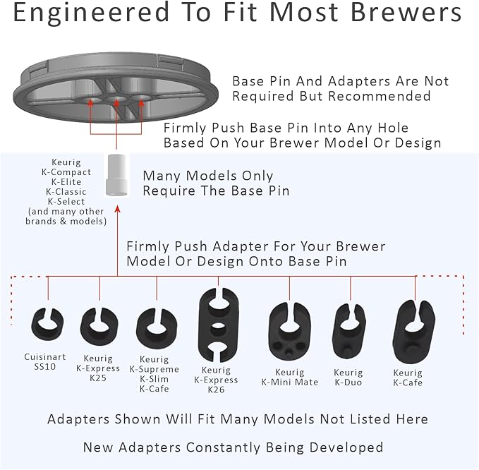 Elevate Anti-Splash Cup Riser Accessory for most Keurig K-cup, Cuisinart Single Serve, and other Coffee Makers, Adjustable for Cup Size and Drip Tray Type (Dark Gray with Black Base)