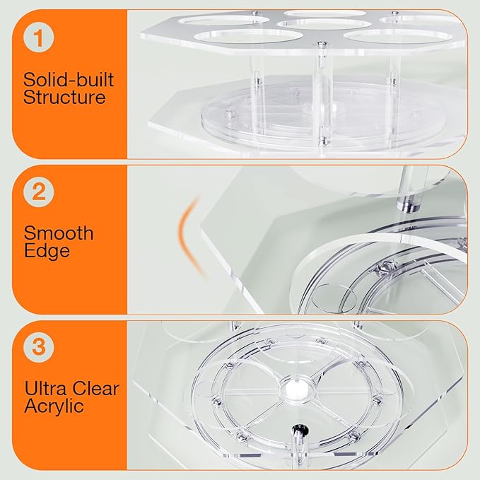 Water Bottle Organizer for Stanley 20/30/40oz, Rotating Stanley Cup Organizer Holder, Tumbler Bottle Organizer for Stanley Simple Modern Owala Yeti, Tumbler Lazy Susan, Clear