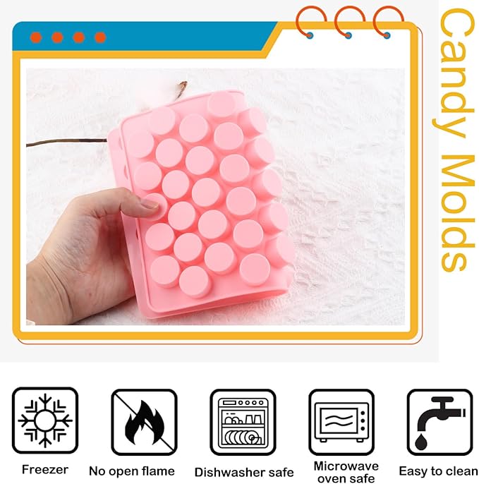 2PCS Round Silicone Candy Molds Mint Column Mold For Hard Candy Gummy Caramels