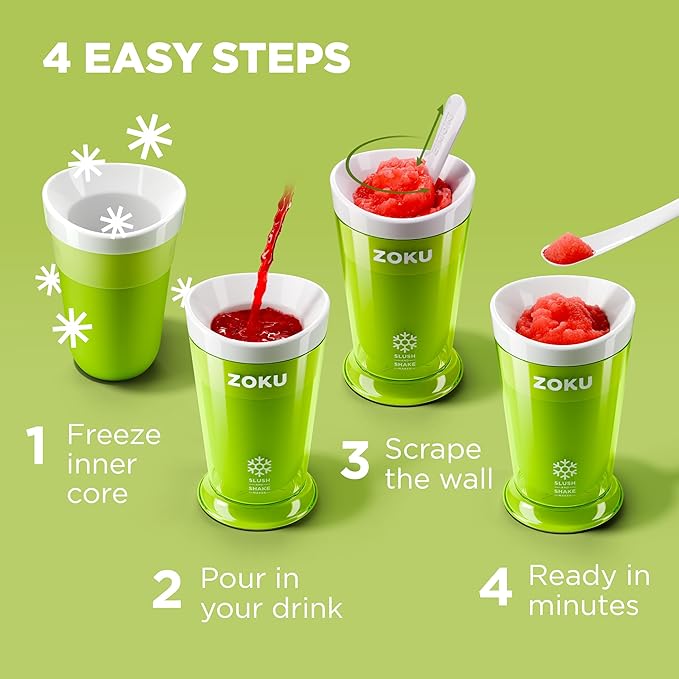 ZOKU Original Slush and Shake Maker, Slushy Cup for Quick Frozen Homemade Single-Serving Slushies, Fruit Smoothies, and Milkshakes in Minutes, BPA-free, Shark