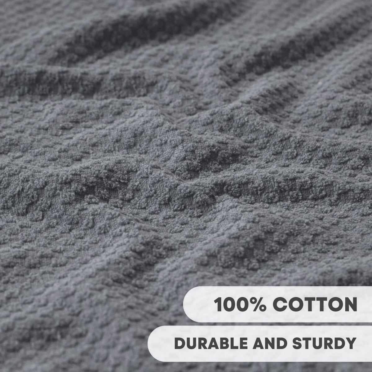 Artoid Mode Ring Spun Cotton Grey Kitchen Dish Towels, 15x25 Inch Ultra Soft Absorbent Quick Drying Household Cleaning Tea Towels Bar Towels Set of 4