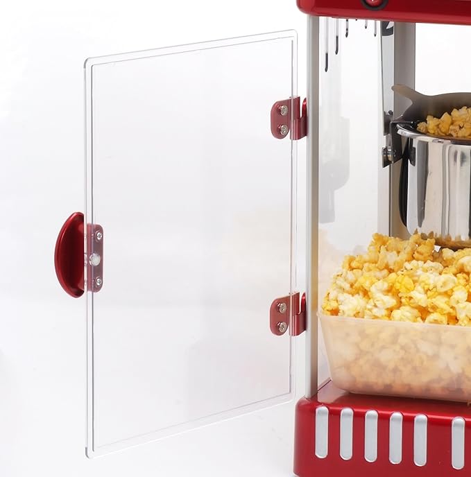 Elite Gourmet EPM-250X Maxi-Matic 2.5 Ounce Classic Carnival, Tabletop Kettle Popcorn Popper Machine, Retro-Style, Movie Hot Buttered Popcorn, Red