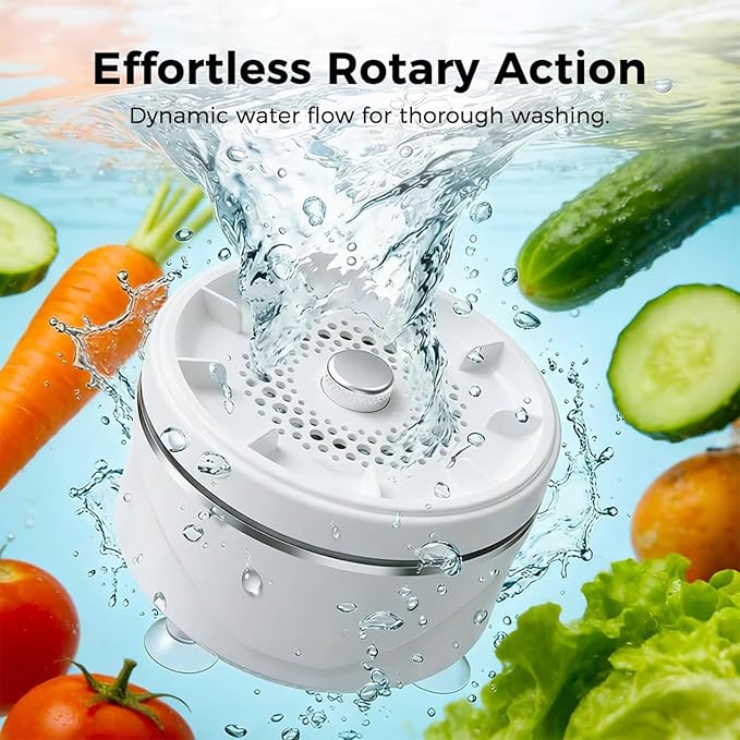 Fruit and Vegetable Washing Machine, Capsule Fruit Cleaner Device for Kitchen Sink | Portable Veggie Wash Purifier for Produce Grains Meat Seafood, 2026 Wireless Hydroxyl Water Ion Technology (1Pcs)