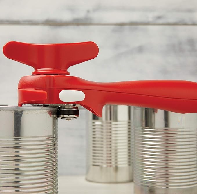 Kuhn Rikon Deluxe Auto Safety LidLifter/Can Opener, Red and Silver