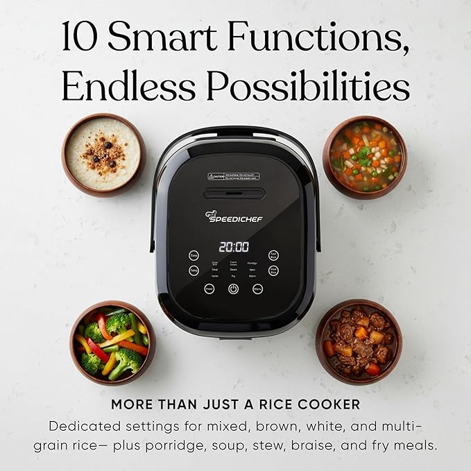 10-Cup Rice Cooker with Steamer Basket | Smart Rice Maker with Easy-to-Clean Nonstick Inner Pot | Delay Timer & Keep Warm Settings | Non-Toxic & BPA-Free | Ideal for Family Meals, Stainless Steel
