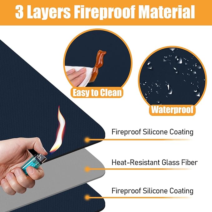 21x24in Heat Resistant Pad, Large Countertop Heat Protector Mat, Hot Pads for Kitchen Under Appliances, Air Fryer Oven Mat