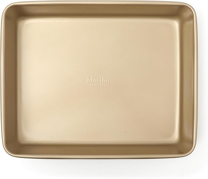 Martha Stewart Gallen 3-Piece Baking Pan Set – 13", 15", 17" Baking Pans, Ceramic Nonstick, PFA-Free, Carbon Steel, Champagne – Oven Safe to 450°F, Warp-Resistant, Easy to Clean - Taupe