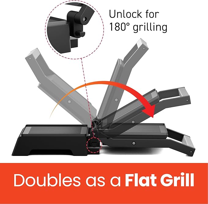 Elite Gourmet EPN160X 5.5 x 5.3" Multifunctional, Compact Electric Panini Press, Contact Grill, 180° Flat Grill, Lightweight, Floating Top-plate, Cool-touch Handle Non-Stick Surface, Black