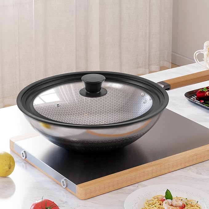 Universal Lid for Pots Pans and Skillets, Pan Cover Fit 11", 12",13" Diameter Cookware, Silicone Replacement Pan Lid Pot Lids for Frying Pans, Cast Iron,Tempered Glass Lid