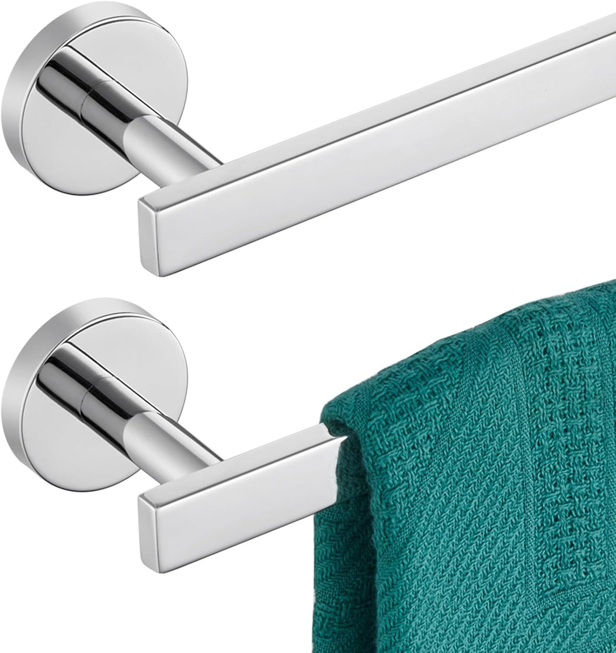 12 Inch Bathroom Towel Bar Bath Towel Rack Kitchen Towel Holder Towel Ring Wall Mounted SUS304 Stainless Steel 2 Pack Polished Chrome AN4001CH-L12-P2