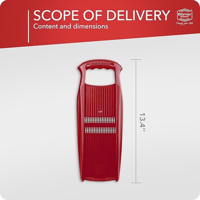 BORNER Roko PowerLine | Vegetable Grater Börner - Quality Made in Germany, Color:Red
