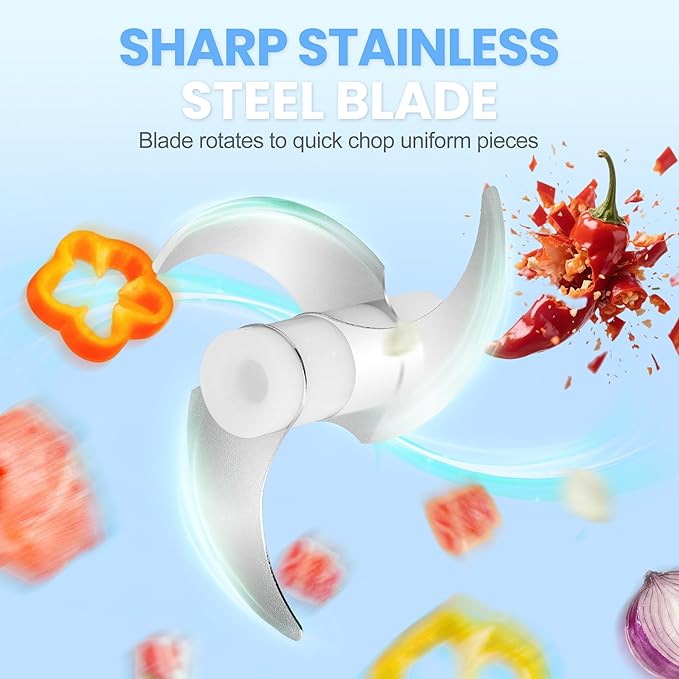 Electric Garlic Chopper, Mini Portable Veggie Chopper, 250ML Garlic Grinder Masher Onion Grinder, Blender to Vegetable, Wireless Food Processor for Ginger, Chili, Fruit, Meat, etc