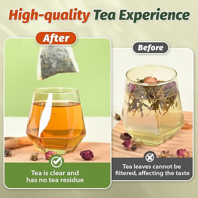 500Pcs Disposable Tea Bags for Loose Leaf Tea, Empty Tea Filter Bags with Cotton Drawstring, Fillable Tea Infuser Sachets for Loose Tea, Coffee, Herb, Spice and More (3.54"x 2.75")