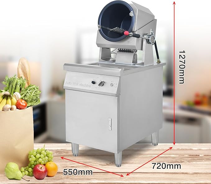 Commercial Automatic Cooker with water spray,Automatic 360° Stir Fry Cooker,Automatic Cooking Machine,Drum Type Stir Frying Machine,Auto Cooking Wok Fried Machine (Propane, Floorstanding)