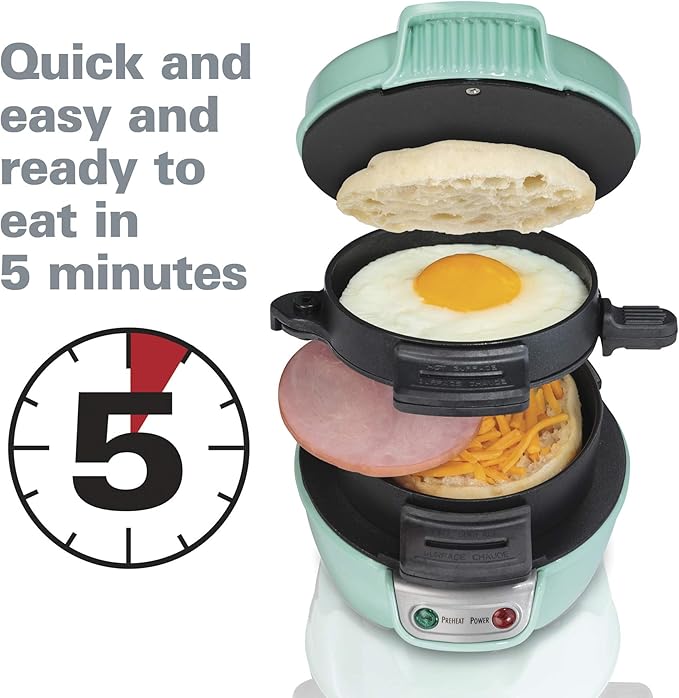 Hamilton Beach Breakfast Sandwich Maker with Egg Cooker Ring & Breakfast Sandwich Maker with Egg Cooker Ring