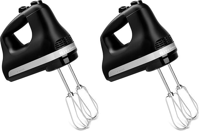 KitchenAid 5 Ultra Power Speed Hand Mixer - KHM512,Matte Black,(Pack of 2)