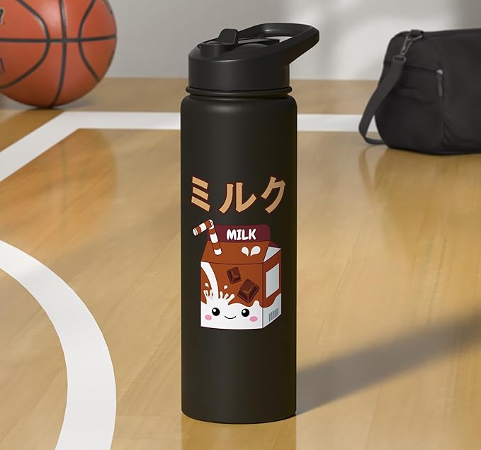 Cute Kawaii Chocolate Milk Japanese Anime Otaku Milkshake Stainless Steel Insulated Water Bottle