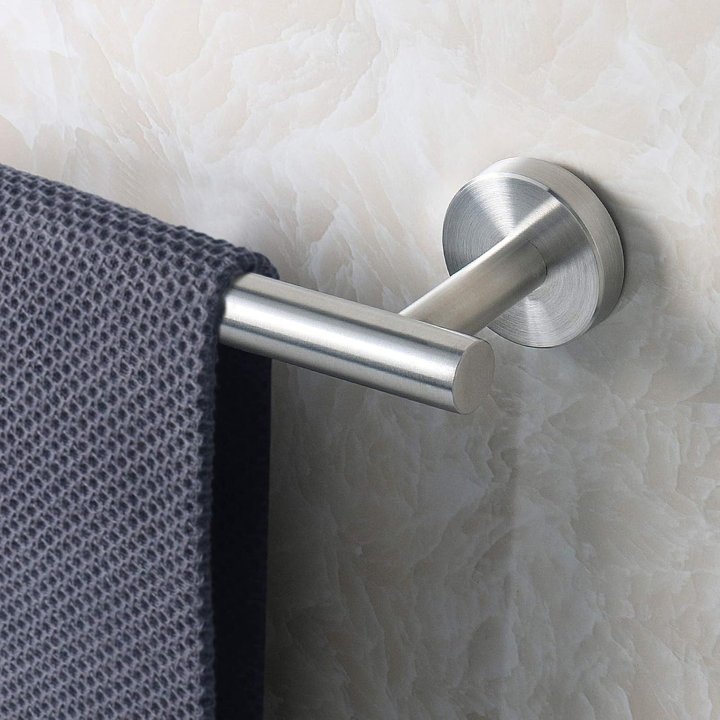 NearMoon Bath Towel Bar, Bath Accessories Thicken Stainless Steel Shower Towel Rack for Bathroom, Towel Holder Wall Mounted (1 Pack, Brushed Nickel, 16 Inch)