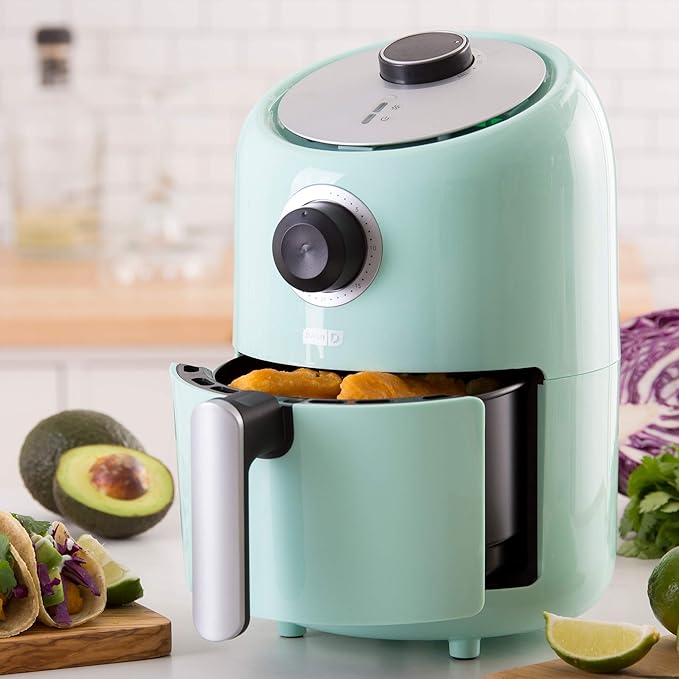 Dash Compact Air Fryer - Healthy Cooking with Auto Shut-Off Feature, Adjustable Temperature Control & Nonstick Fry Basket - Has AirCrisp® Technology - 2 Quart - Aqua