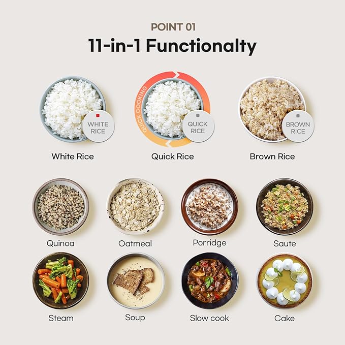 CUCHEN CRM-G0601WUS | 6 Person | Micom Rice Cooker 6 Cup (Uncooked), 1.4Quarts | 12 Cup (Cooked) Slow Cooker and Warmer | Direct Touch control | Nonstick Inner Pot | Delay Timer