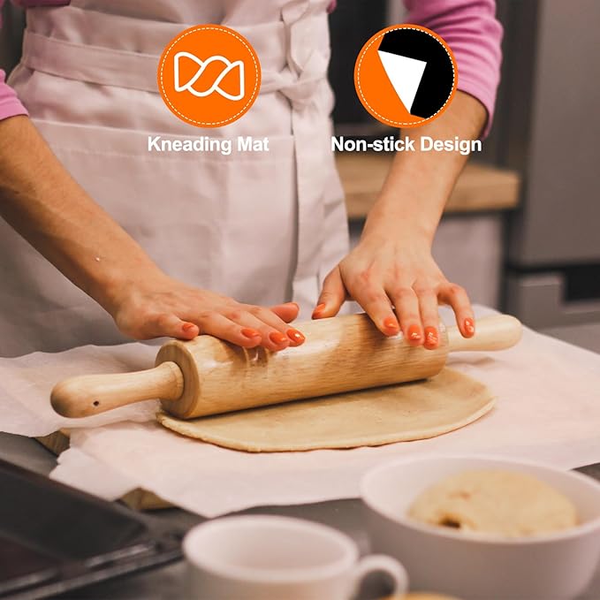 uxcell 11.8IN x 9.8FT Silicone Baking Mat Rolls, Heat Resistant Baking Mats, Non-Stick Pastry Mats, Non-Slip Countertop Mats, Refrigerator Liners Beige