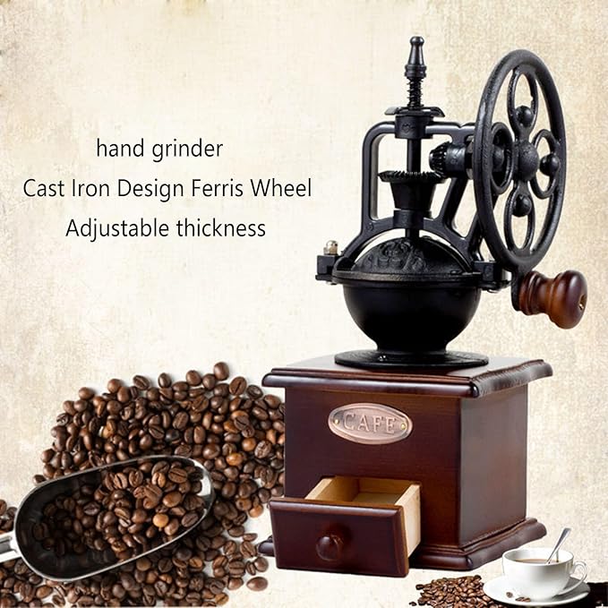 Manual Vintage Style Hand Coffee Grinder, manual coffee grinder with handle,Roller Mill