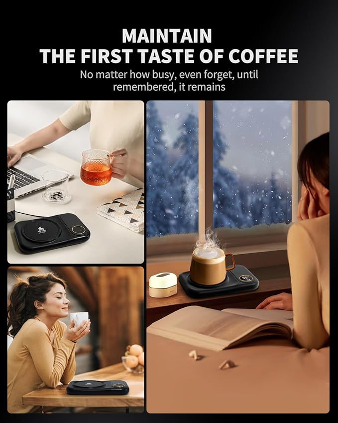 Coffee Mug Warmer, 3-Temp Settings USB Coffee Mug Warmer, 113℉/131℉/149℉ Plug in USB Candle Warmer Beverage for Coffee, Cocoa, Tea, Candle, Mom Gifts Women Gifts