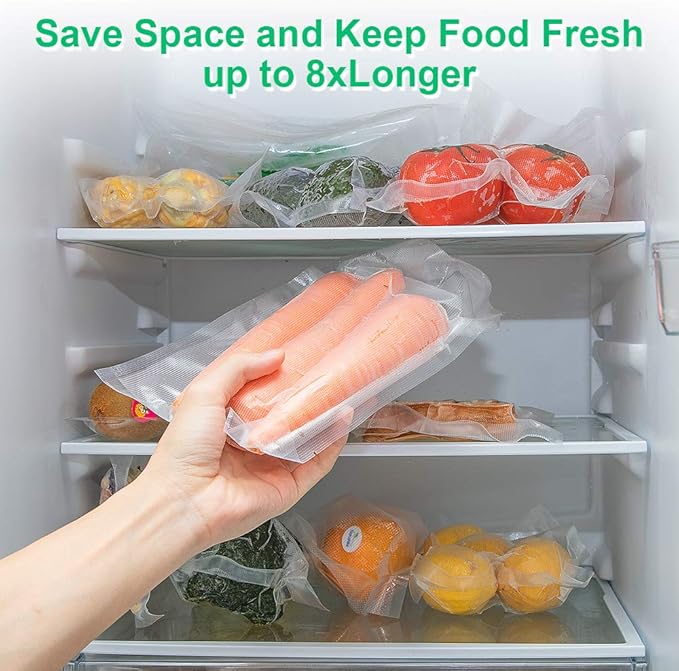 200 Pint Size 6x10Inch Vacuum Sealer Food Sealer Bags with BPA Free,Heavy Duty,Great for Vac Storage or Sous Vide Cooking