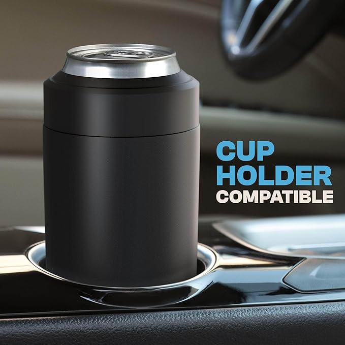 Frost Buddy Universal Can Cooler - Fits all - Stainless Steel Can Cooler for 12 oz & 16 oz Regular or Slim Cans & Bottles - Stainless Steel (Pink Checkered)
