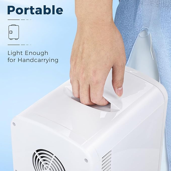 Antarctic Star Compact Refrigerator, Portable Mini Fridge, Skin Care 4L Capacity/6 Cans, for Bedroom, Car, Office & Dorm, Small Cooler for Cosmetics, Beverage and Food, White