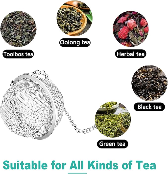 Tea Strainers for Loose Tea, Set of 2 NSTaygate Stainless Steel Tea Ball, Tea infuser with Honeybee & Honey Jar Beehive Charm Pendant Loose Leaf Tea Steeper