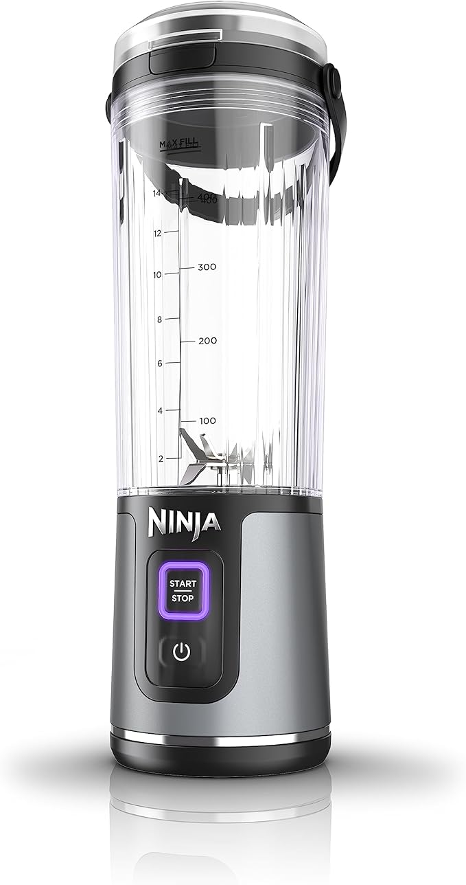 Ninja Blast Portable Blender, Cordless, 18oz. Vessel, Personal Blender for Shakes & Smoothies, BPA Free, Leakproof Lid, USB-C Rechargeable, Black, BC151BKC (Canadian Version) (Renewed)