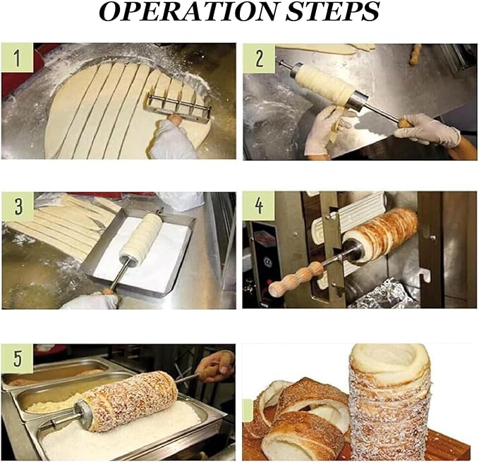 Cake Pop Roller Machine, Chimney Cake Roll Oven Machine 110V 220V Electric Chimney Roll Cake Maker, 2pcs/Time Ice Cream Cone Oven Machine,220V