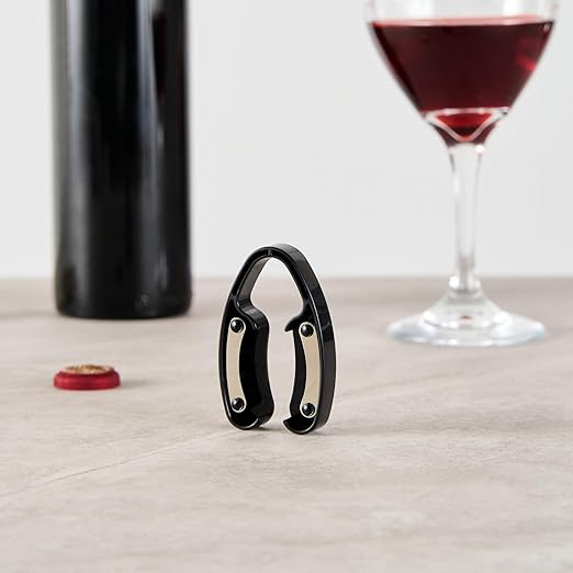 Restaurantware-Bar Lux Foil Cutter, 1 Wine Bottle Opener Accessory - Razor-Sharp Blades, Ergonomic Design, Black Plastic Bottle Seal Remover, For Wine Lovers