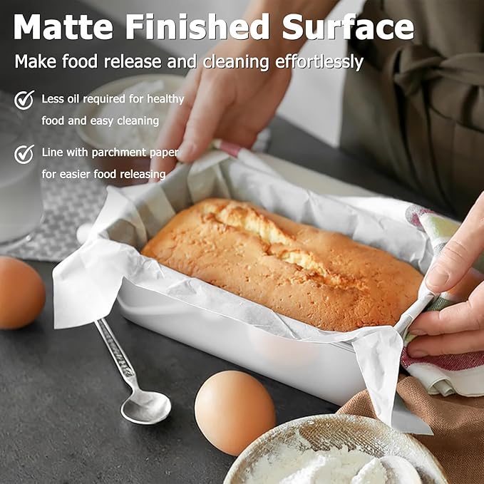TeamFar Loaf Pan Set of 3, 9 x 5 Inch Bread Loaf Meatloaf Pan Stainless Steel for Baking Bread Cake Toast Brownies, Healthy & Sturdy, Oven & Dishwasher Safe