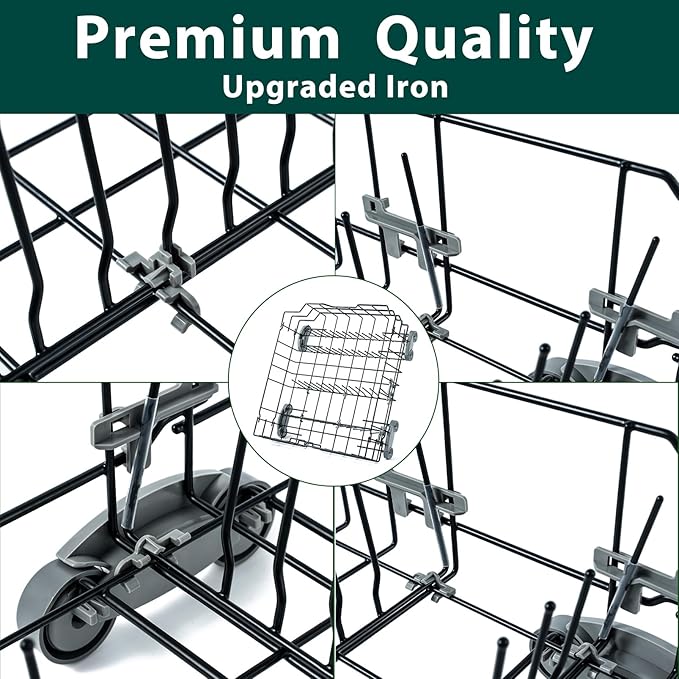 WD28X25960 Dishwasher Lower Rack Replacement Parts for GE Lower Dishrack Drawer Tray Rack 21.8’’ x 20.6’’ x 7.3’’ GE PDW7880G00SS GDWT368V55SS Profile Dishwasher Bottom Dish Rack Assembly 1 Pcs