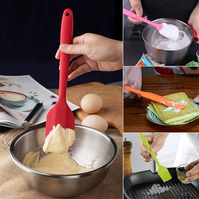 Silicone Spatula Set Rolling Pin Cookie Cutters Pastry Mat Measuring Spoons and Cups Pinch Bowls Dough Scraper, Kitchen Tools Cookware Cooking Baking Supplies 29 PCS