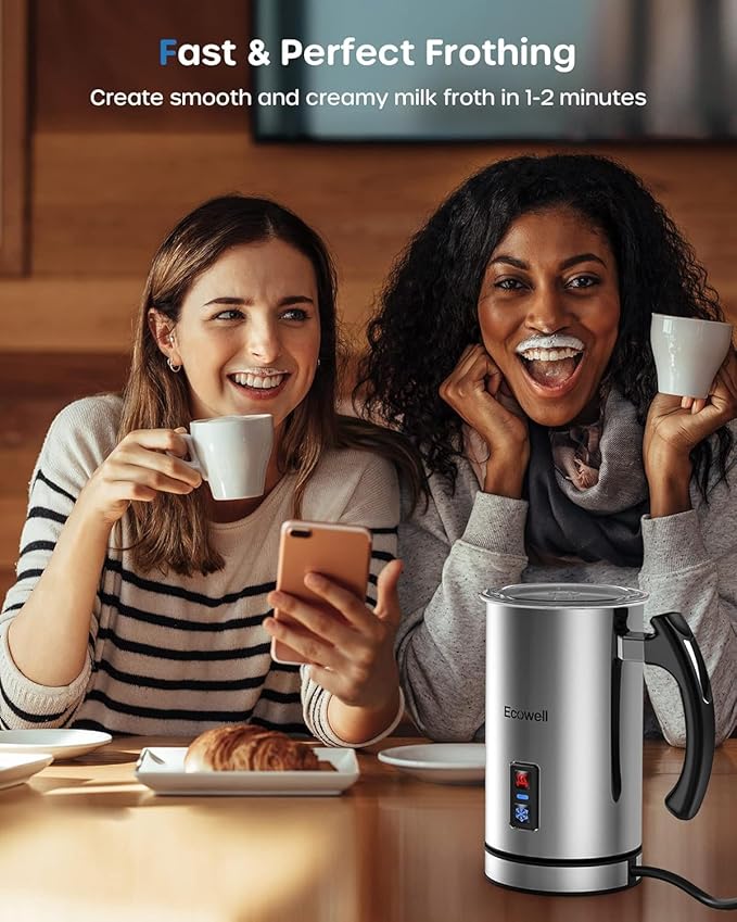 Electric Milk Frother, Milk Steamer for Coffee, Automatic Hot and Cold Milk Foam Froth Maker, Milk Warmer Foamer for Latte, Cappuccinos, Macchiato, 8.1oz/240 ml