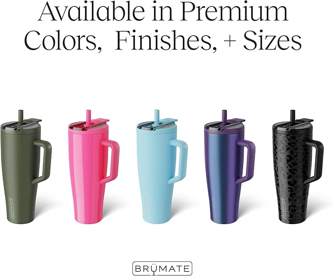 BrüMate Era Flip 40oz Tumbler with 100% Leakproof Covered Straw Lid | Hygienic Covered Straw | Insulated Stainless Steel Water Bottle with Handle | Cup Holder Friendly | BPA-Free (Rose Taupe)