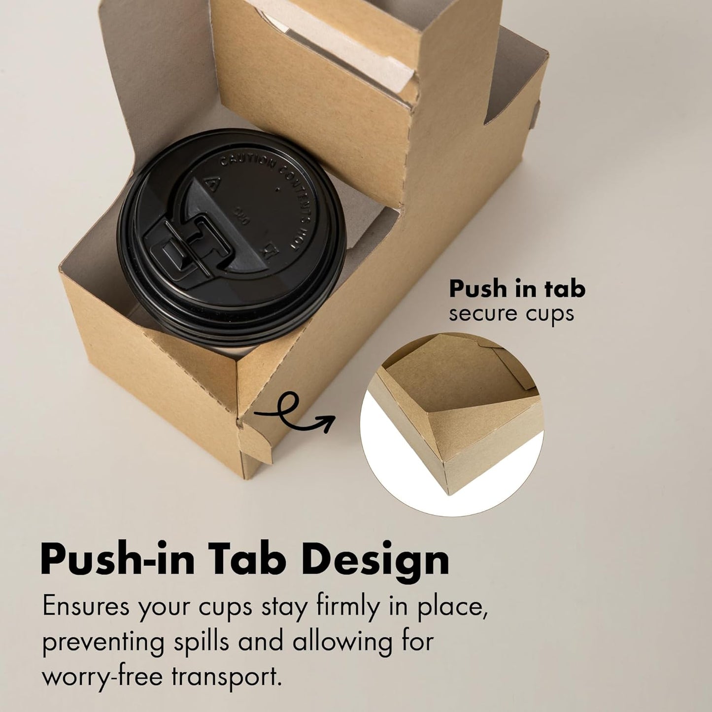 FMP Brands 2 Cup Disposable Drink Carrier with Handle, 250 Pack Kraft Paperboard Handled Drink Carriers 12-30 oz to Go Coffee Cup Holder, Cup Carrier for Cold Hot Drinks, Takeout, Cafe