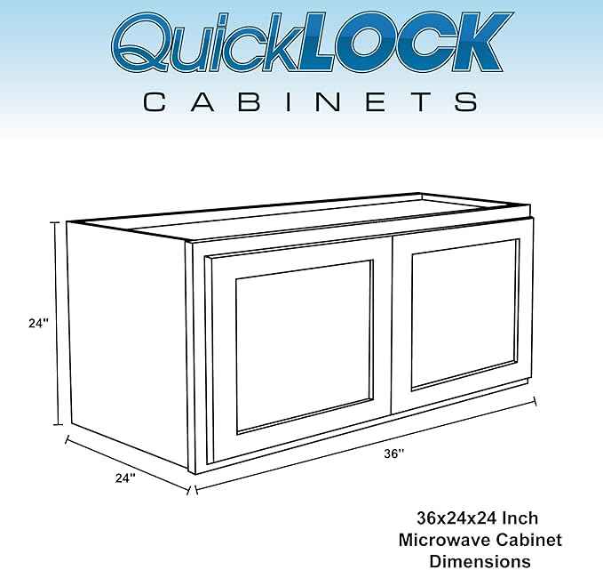 Quicklock RTA (Ready-to-Assemble) 42" Tall Wall Kitchen Cabinets - Shaker Style | 100% Hardwood | Made in America | Soft Close Hardware (Raw Maple, 24" D x 36" W x 24" H)