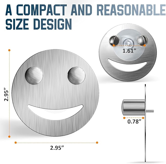 3 Pack Stainless Steel Smiley Face Dish Sponge Holder, Silver Sink Caddy Organizer Storage with Suction Cup for Kitchen, Kitchen Accessories Decor Scrubber-Silver