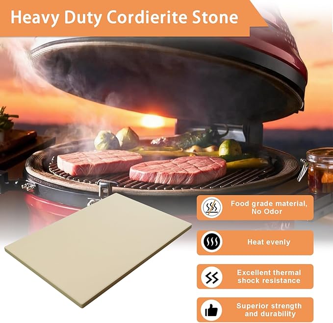 24'' Extra Large Pizza Stone Baking Stone Cordierite Bread Stone for Oven Grill, Cooking Stone for Grill Rectangular, Thermal Shock Resistant, Ideal for Baking Different Sizes of Pizzas or Bread