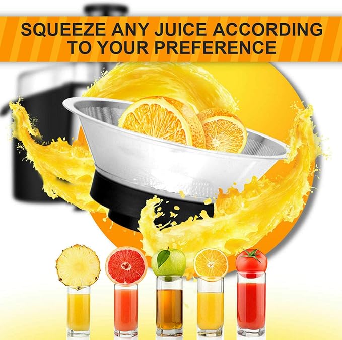 COSTWAY Juice Extractor, 75MM Wide Mouth Stainless Steel Juicer Machines, 2-Speed Setting High Speed Masticating Juicer Machine for Fruits and Vegetable with Slag Pot and Juice Jug, BPA-Free