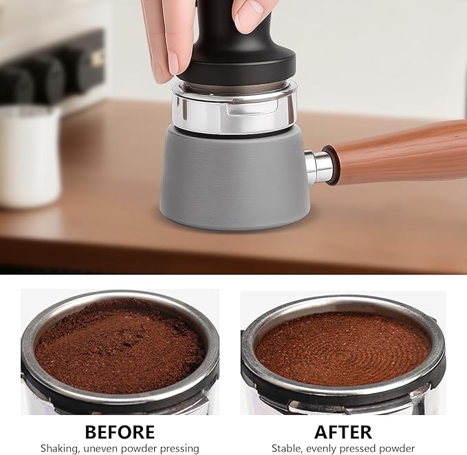 Luxe Cafe Accessories - Coffee Tamper Base for Ninja Espresso ES601, Handheld Portafilter Stand for Stable Tamping & Even Extraction, Anti-Slip PETG Base for Barista-Style Espresso at Home (GREY)