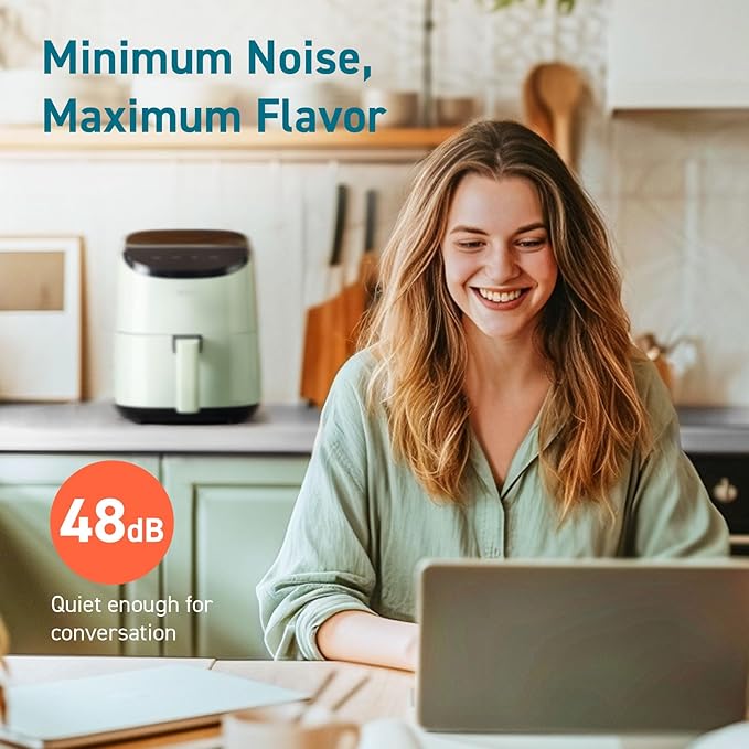 COSORI Small Air Fryer Oven 2.1 Qt, 4-in-1 Mini Airfryer, Bake, Roast, Reheat, Space-saving & Low-noise, Nonstick and Dishwasher Safe Basket, 97% less oil, Sticker with 6 Reference Guides, Green