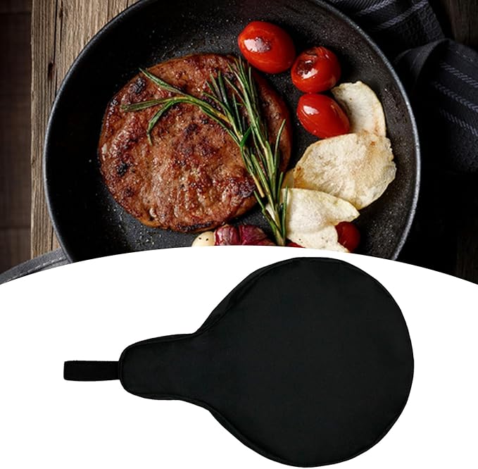 EATAKWARD Cast Iron Camping Skillet Bag for 8'' 10'' 12'' Skillets, Skillet Pan Storage Bag Water Resistant Frying Pan Bag with Hanging Loop, Lightweight Skillet Bag for Camping Outdoors,1pcs